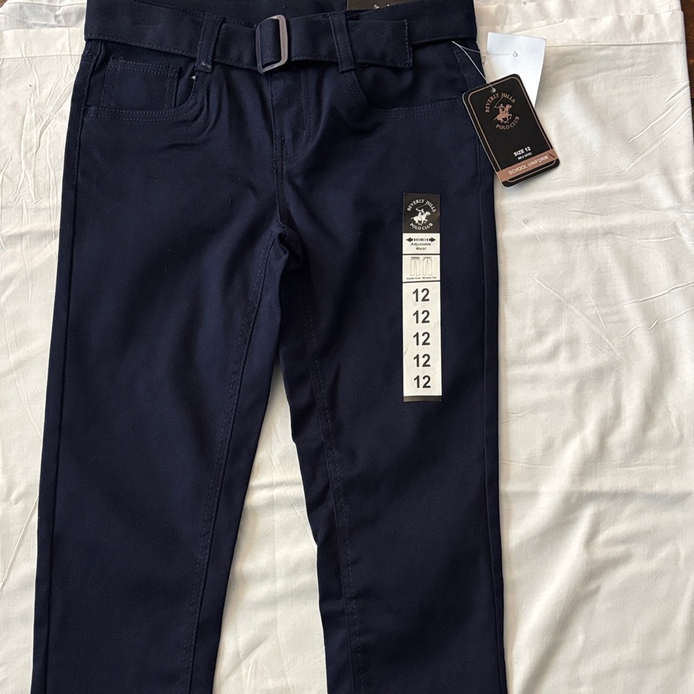 Navy Blue Pants with Belt